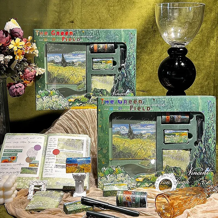 Journalsay 63 Pcs/set Oil Painting Light and Shadow Series Vintage Pen Gift Box Set