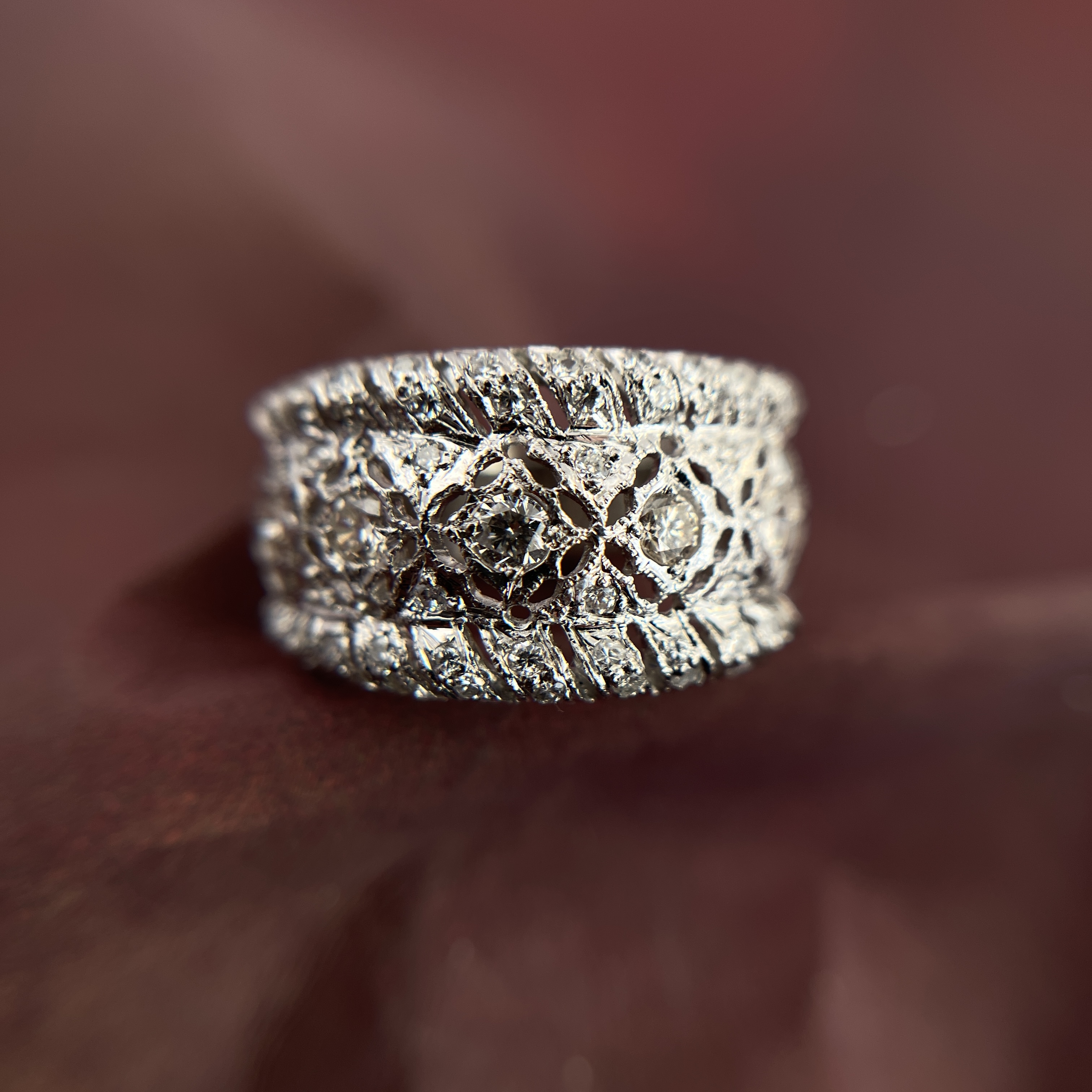 新品 PT900 Flower Ruby Diamond Ring platinum abamedyc.com