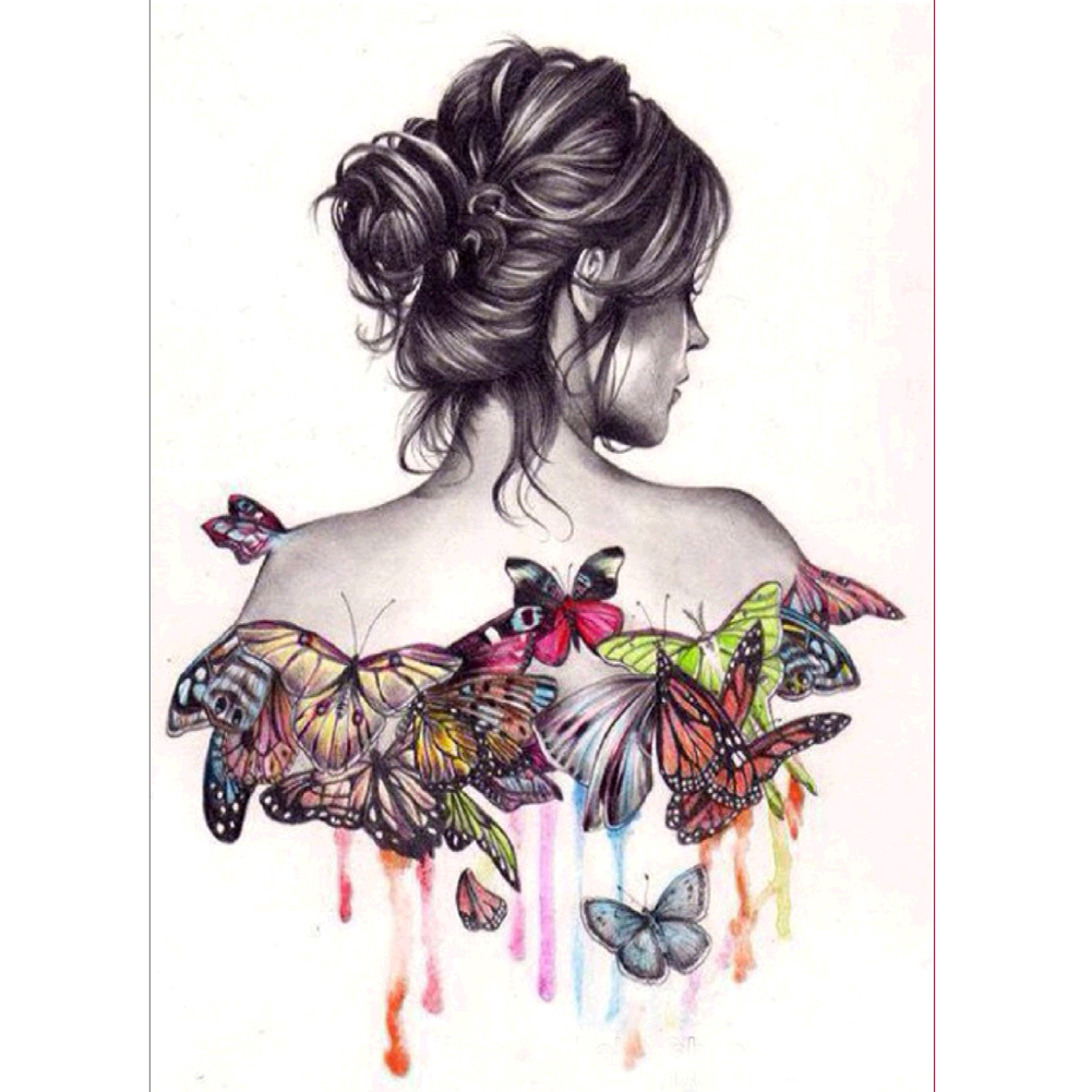 

40*50CM - Square Drill Diamond Painting - Woman Back, 501 Original