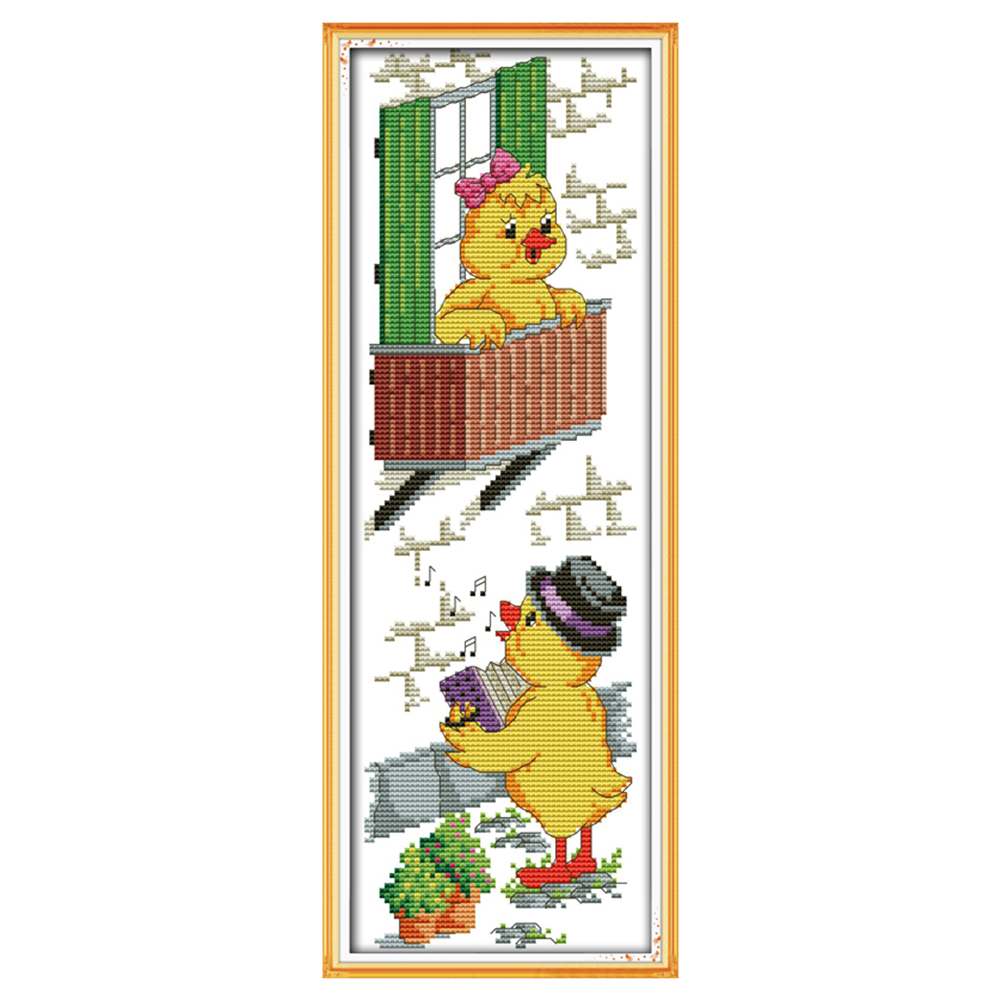 

Cute Chick - 14CT Stamped Cross Stitch - 41*16CM, 501 Original