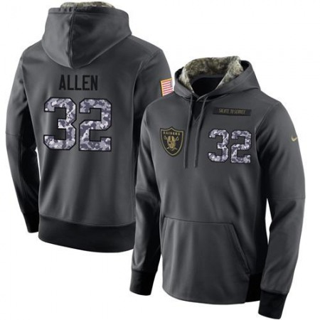 NFL Men's  Oakland Raiders #32 Marcus Allen Stitched Black Anthracite Salute to Service Player Performance Hoodie