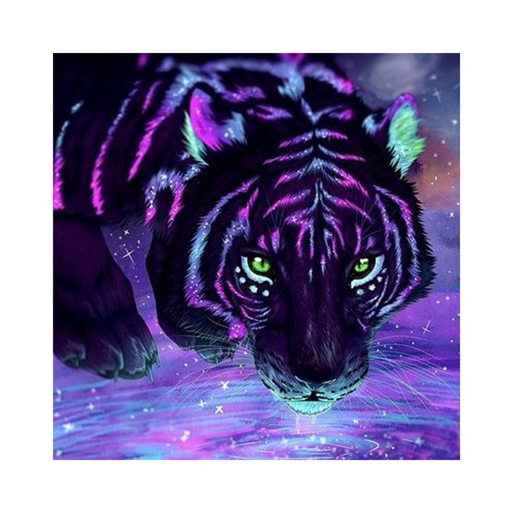 

Purple Tiger - Round/Square Drill Diamond Painting, Square diamond, 501 Original