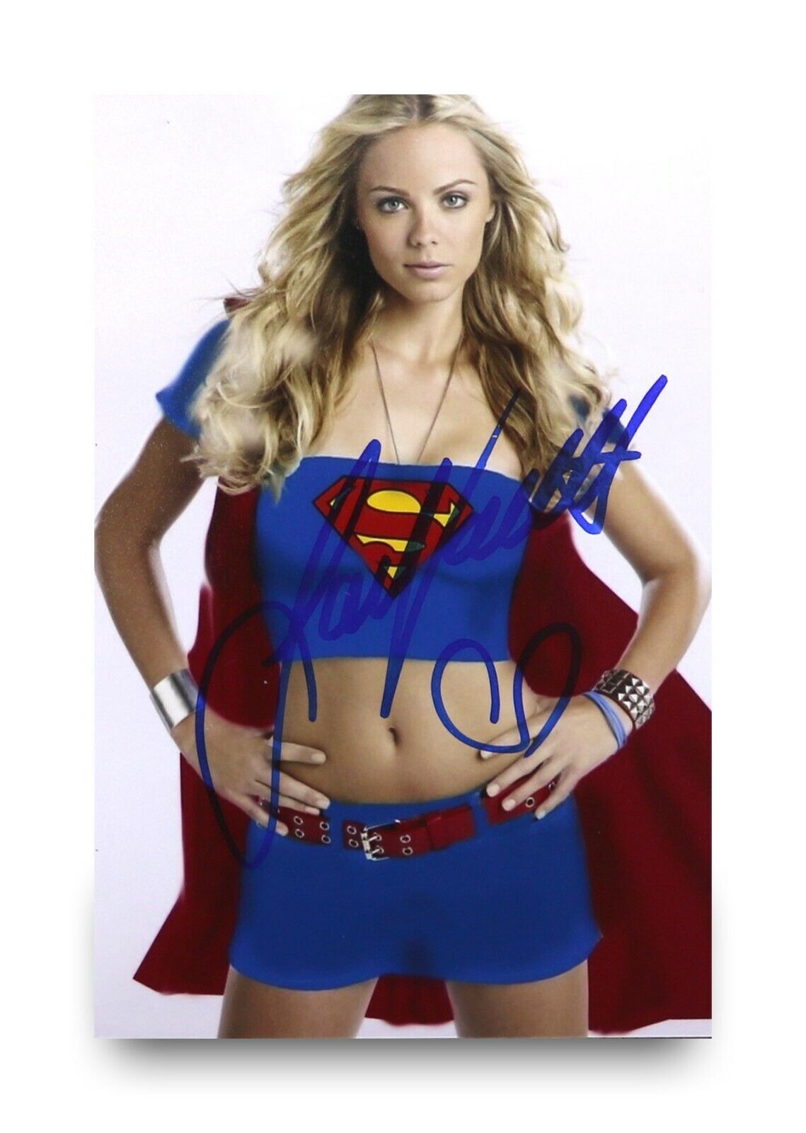 Laura Vandervoort Signed 6x4 Photo Poster painting Supergirl Smallville Genuine Autograph + COA