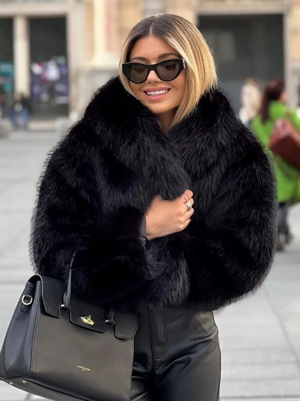 Nigikala Nigikala Women's Winter Fashion Temperament Style Wind Artificial Fur Coat D69352