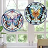 2pcs Diamond Painting 2D Flat Butterfly Pendant Decor for Home & Windows