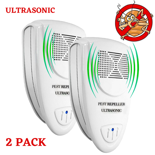 Ultrasonic Bed Bug Repeller - PACK of 2 - 100% SAFE for Children and Pets - Quickly Eliminate Pests