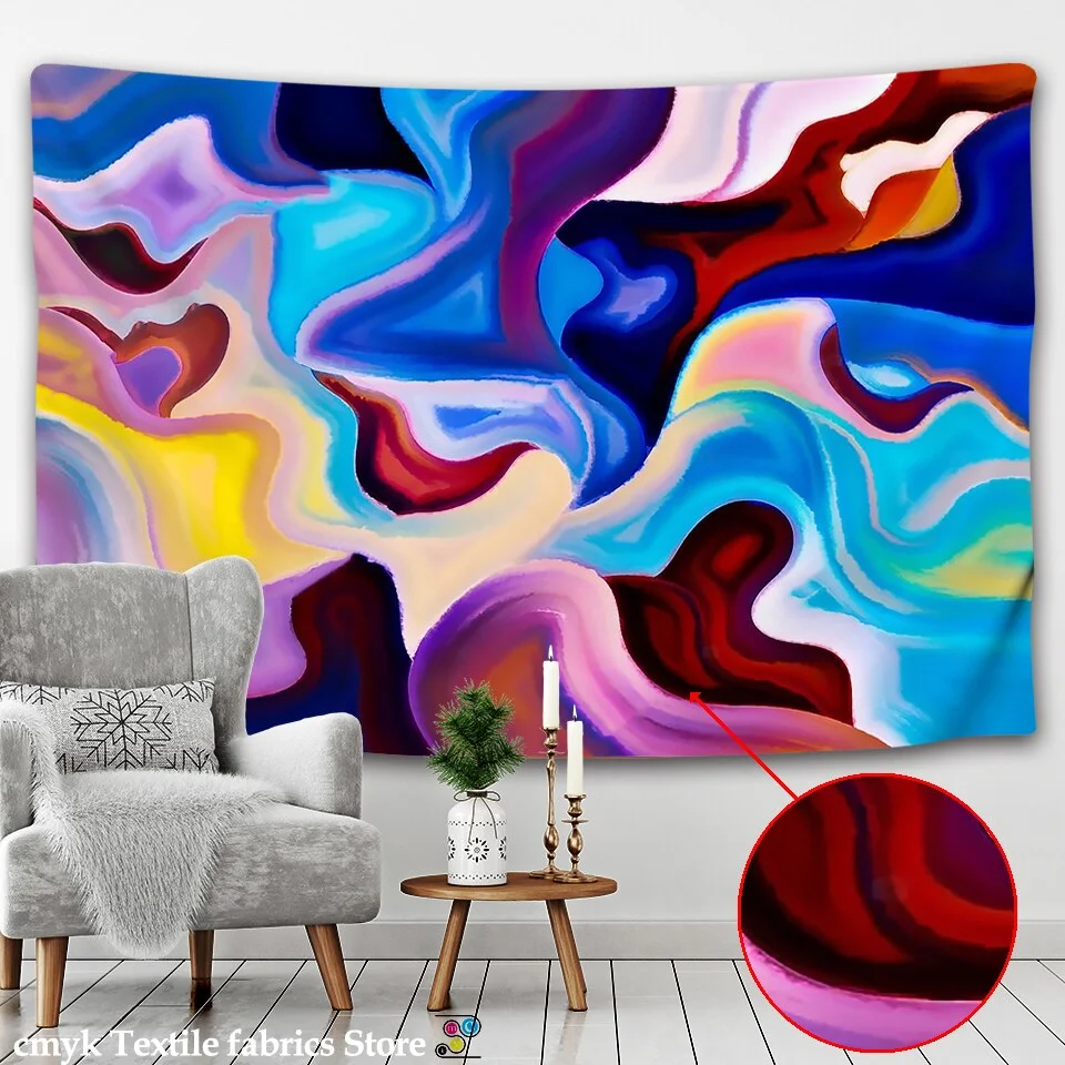 Alishomtll Colorful Gouache Tapestry Psychedelic Art Tapestry Marble Swirl Tapestries Natural Landscape Trippy Tapestry for Room