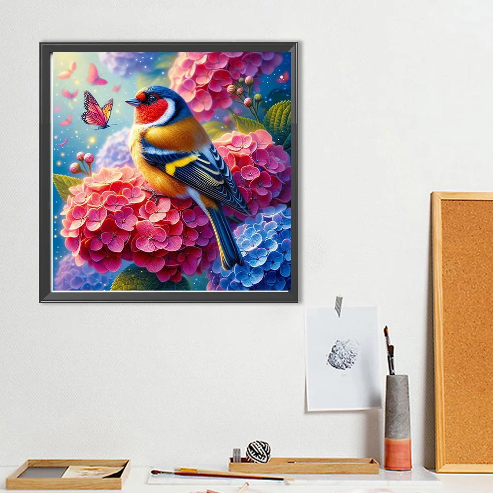 Diamond Painting - Full Round Drill - Flower Bird(Canvas|40*40cm)