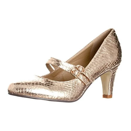 Sparkly Champagne Mary Jane Heels - Vintage Python Pumps Vdcoo