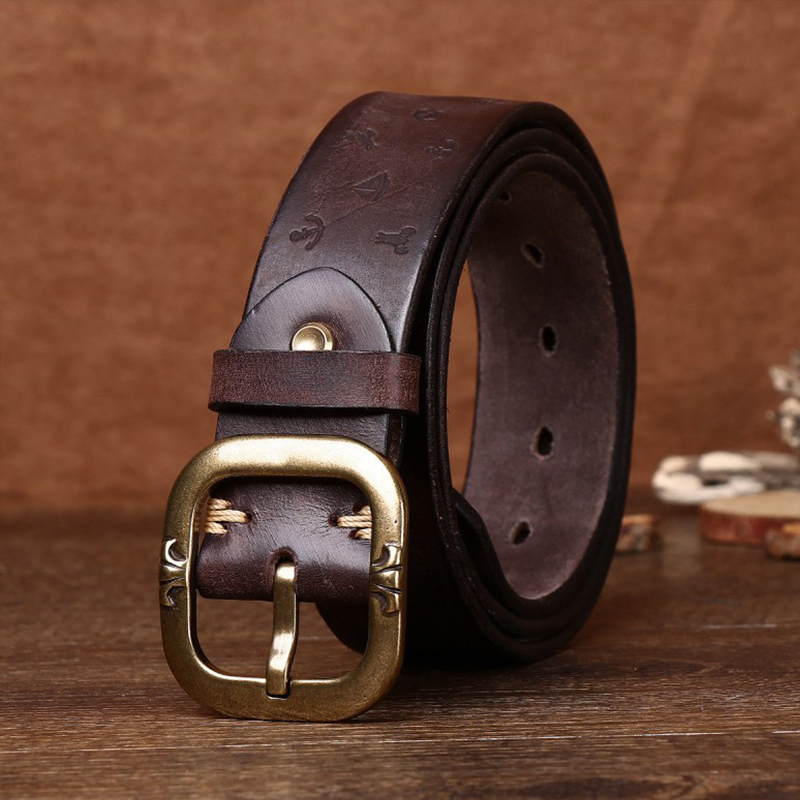 Vintage Embossed Belt Leather Motorcycle Needle Buckle Trend Men's Belt DANRRIO.COM DANRRIO