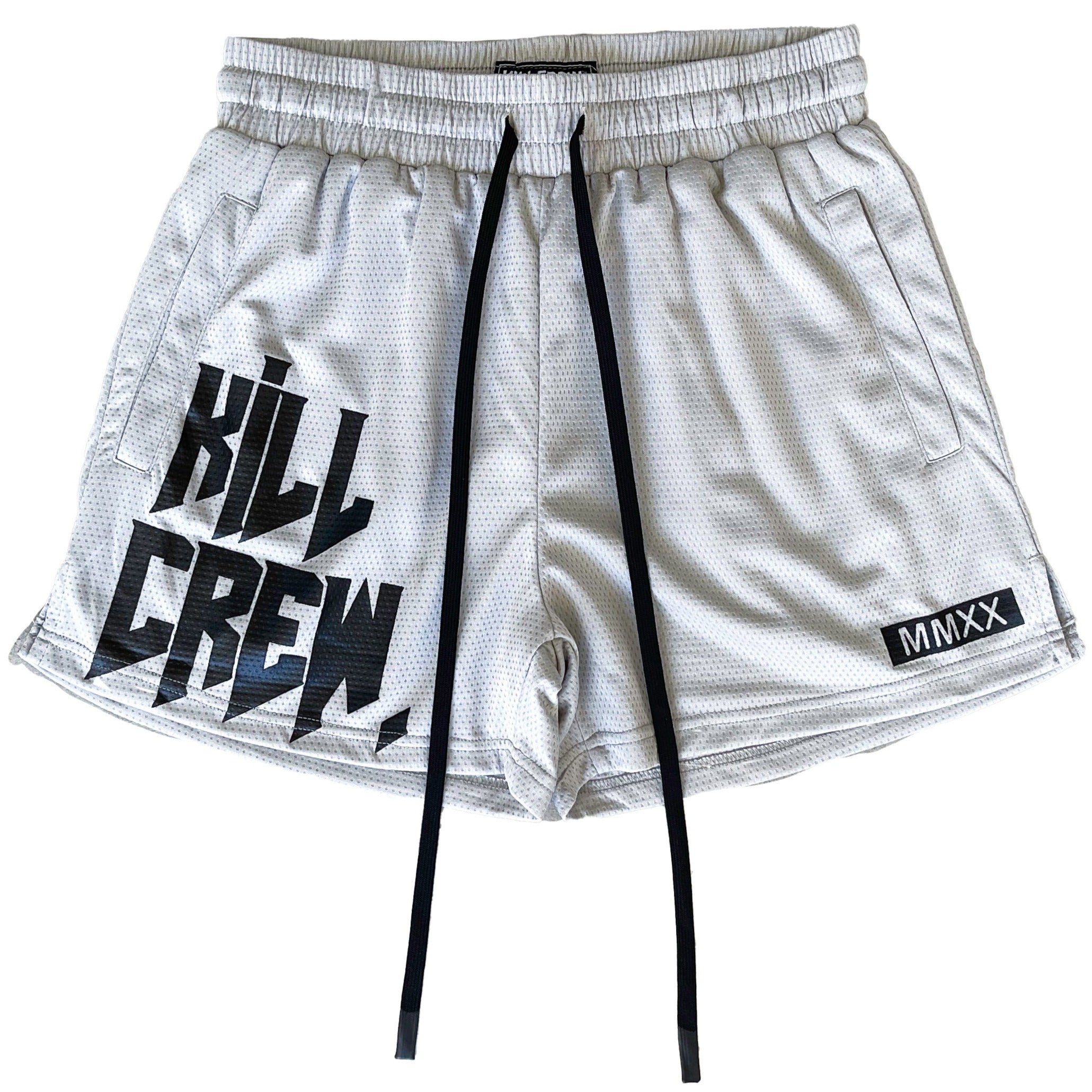 VETROSE® MUAY THAI SHORTS (MID THIGH CUT) - SILVER 7.74 Kill Crew