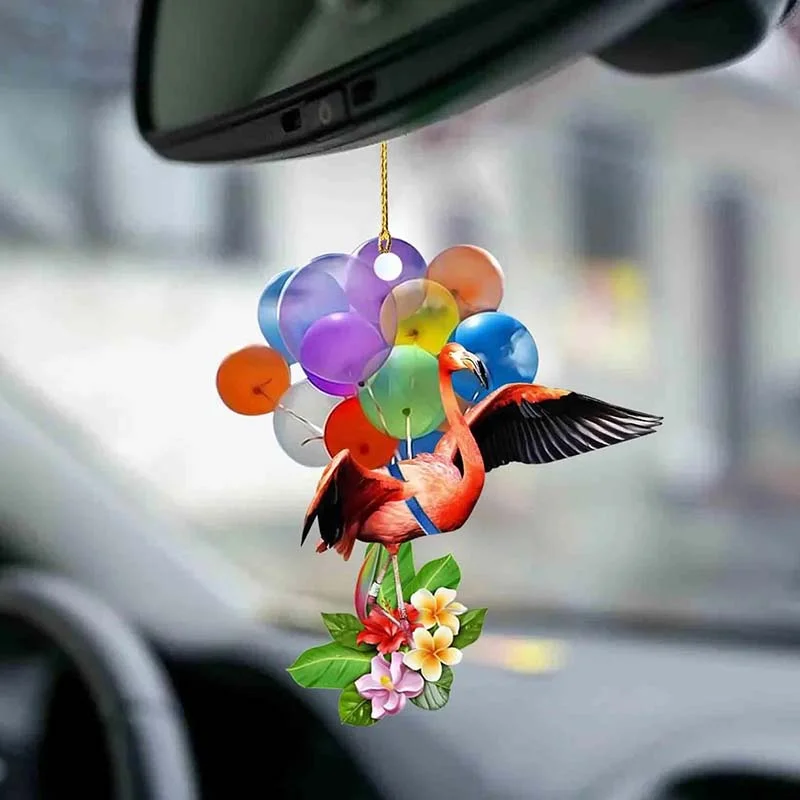 VigorDaily Flamingo Fly With Bubbles Car Hanging Ornament BC073