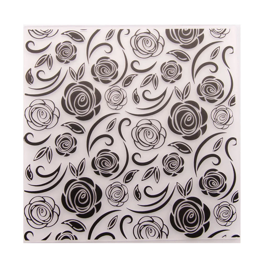 Plastic Embossing Folder Rose Flower Scrapbooking Photo Album Card DIY Plastic Template Embossing Mold