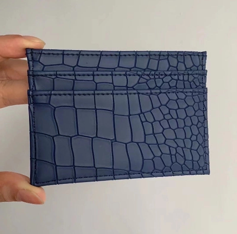 Unisex Solid Color Pu Leather Open Card Holders