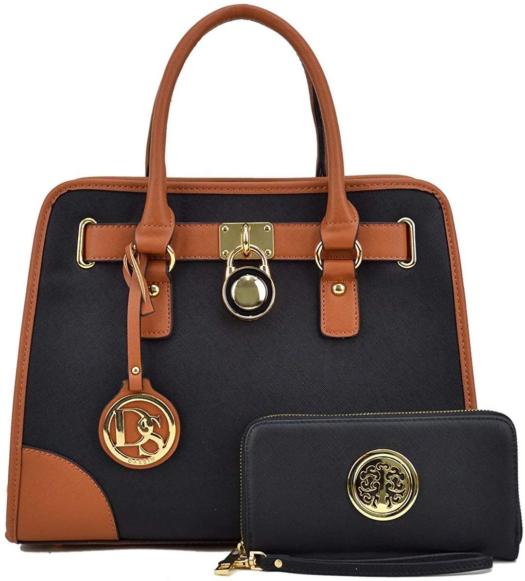 Women Handbags Top Handle Satchel Purse Shoulder Bag Briefcase Hobo Bag Set 2pcs