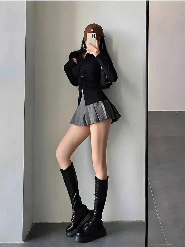 Brownm Tennis Mini Skirt