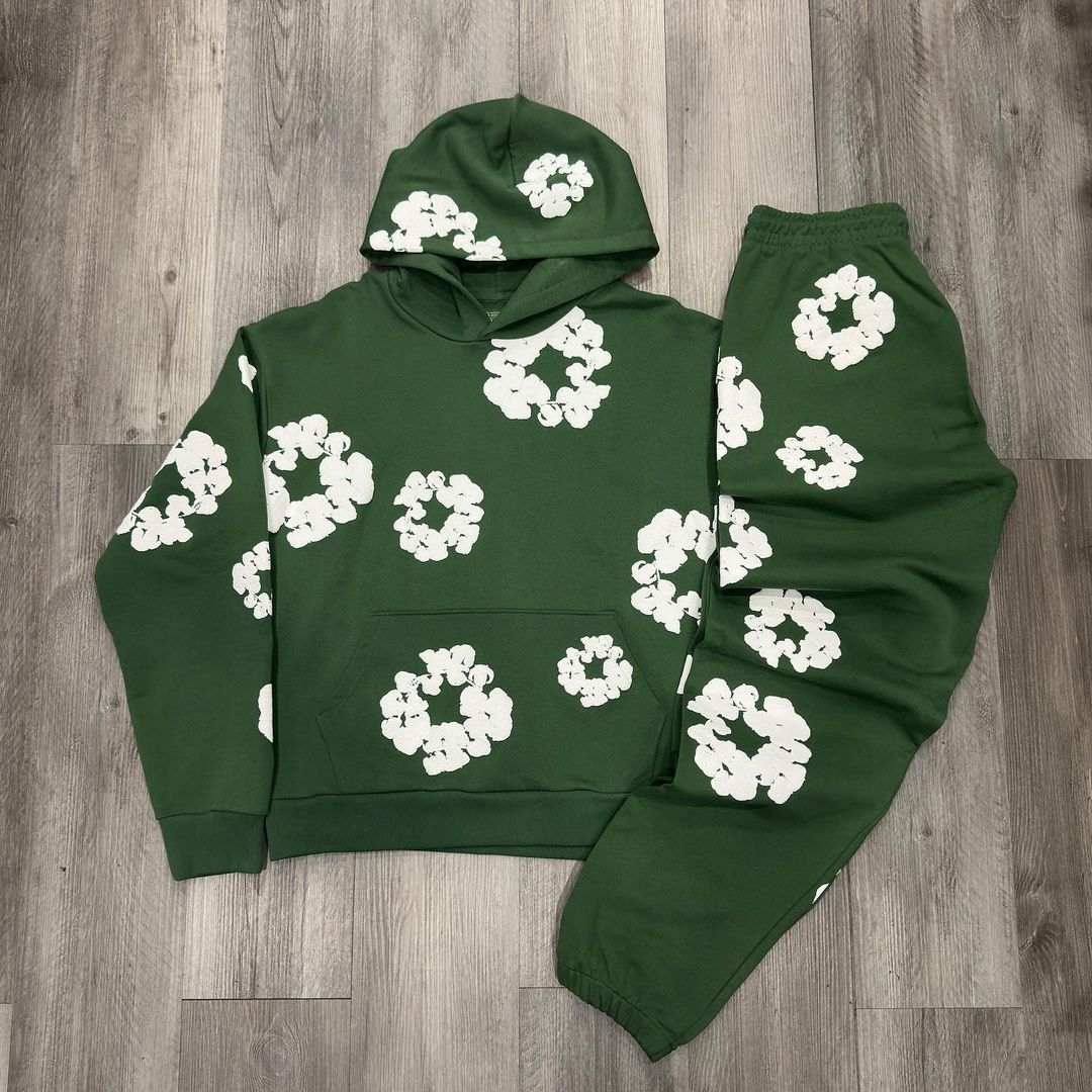 Denim Tears Wreath Sweat Hoodie & Sweatpants Tracksuit Two Piece Set - SOPULA