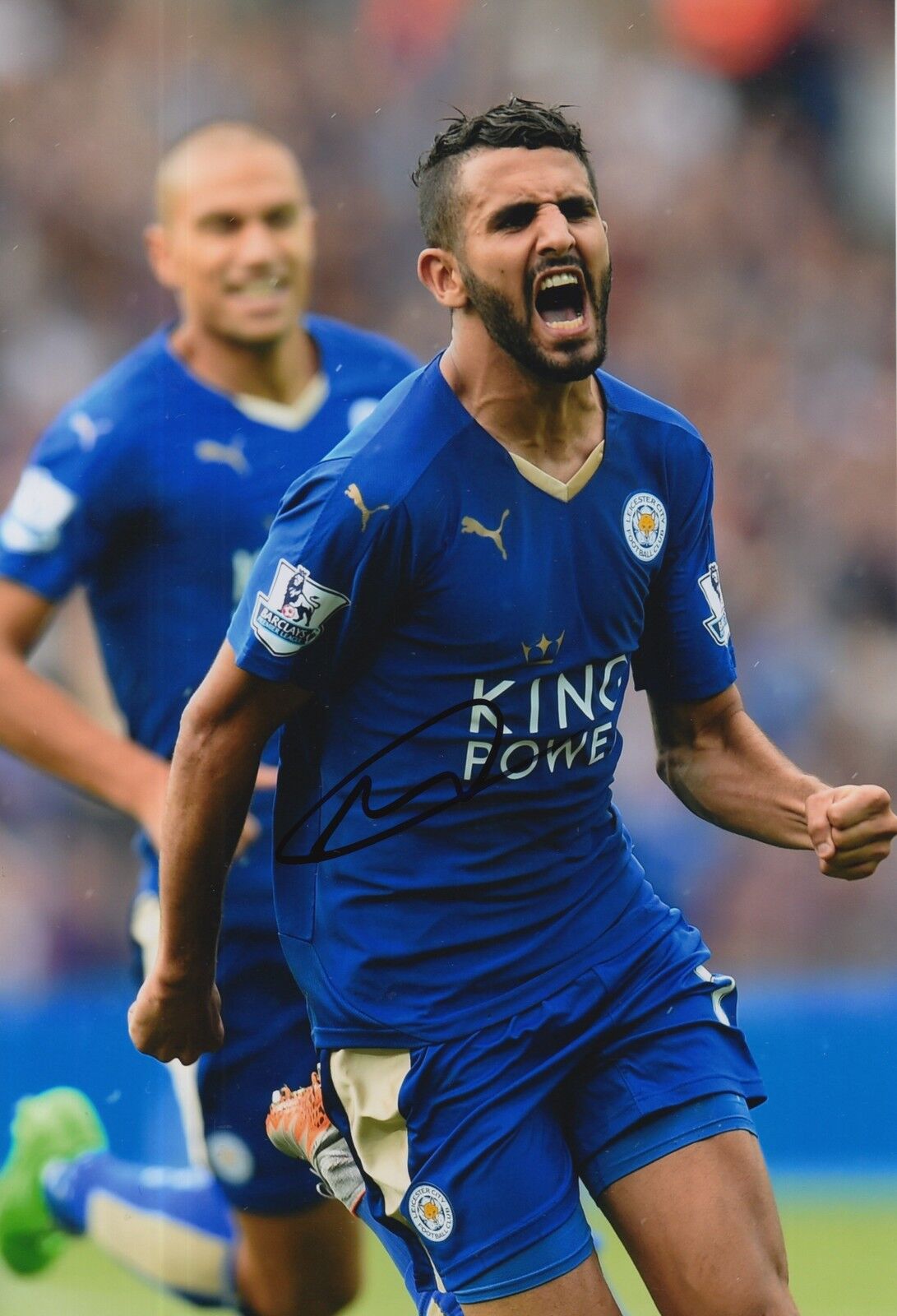 LEICESTER CITY HAND SIGNED RIYAD MAHREZ 12X8 Photo Poster painting 71.