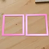 2Pcs Diamond Art Square Auxiliary Frame 3D Printing Diamond Art Desk Positioning Frame Lightweight for Boys Girls Adults Students Home Office Leisure (Sakura Pink Large)