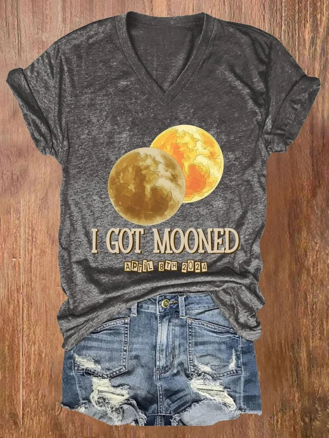 Women's 2024 Total Solar Eclipse Print T-shirt socialshop