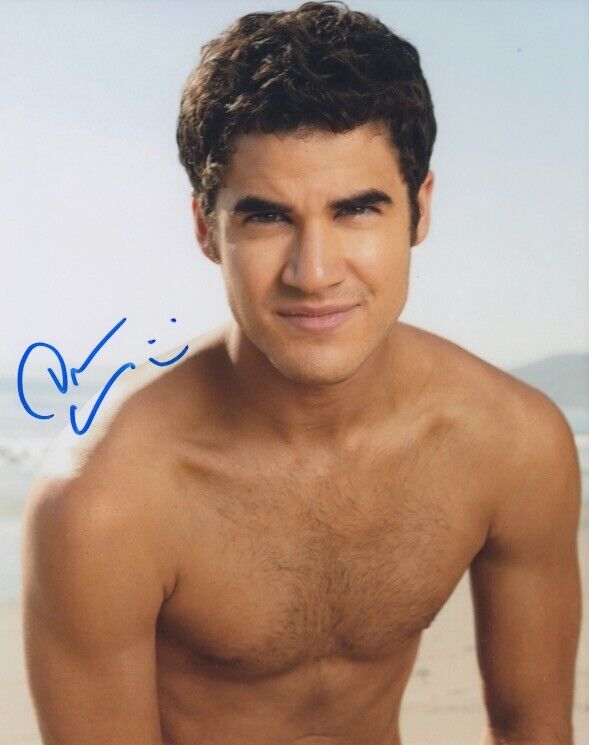 Darren Criss (Glee) in-person shirtless signed 8x10 Photo Poster painting