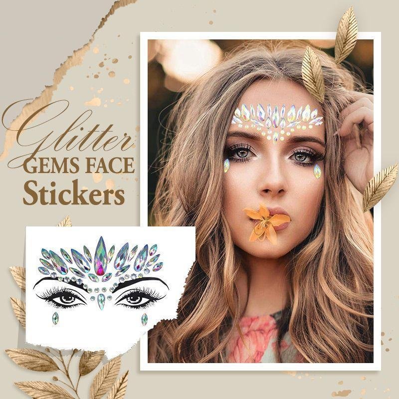 Glitter Gems Face Stickers
