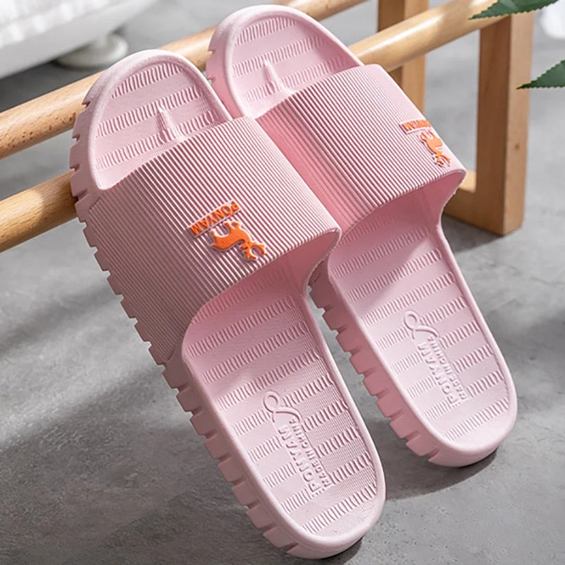 2021 new household bathroom slippers women's summer antiskid men's home plastic soft bottom bath couple women's Slippers