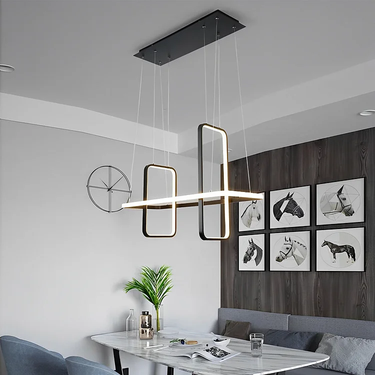 Rectangular LED Modern Chandeliers Pendant Light Hanging Ceiling Lights - Appledas