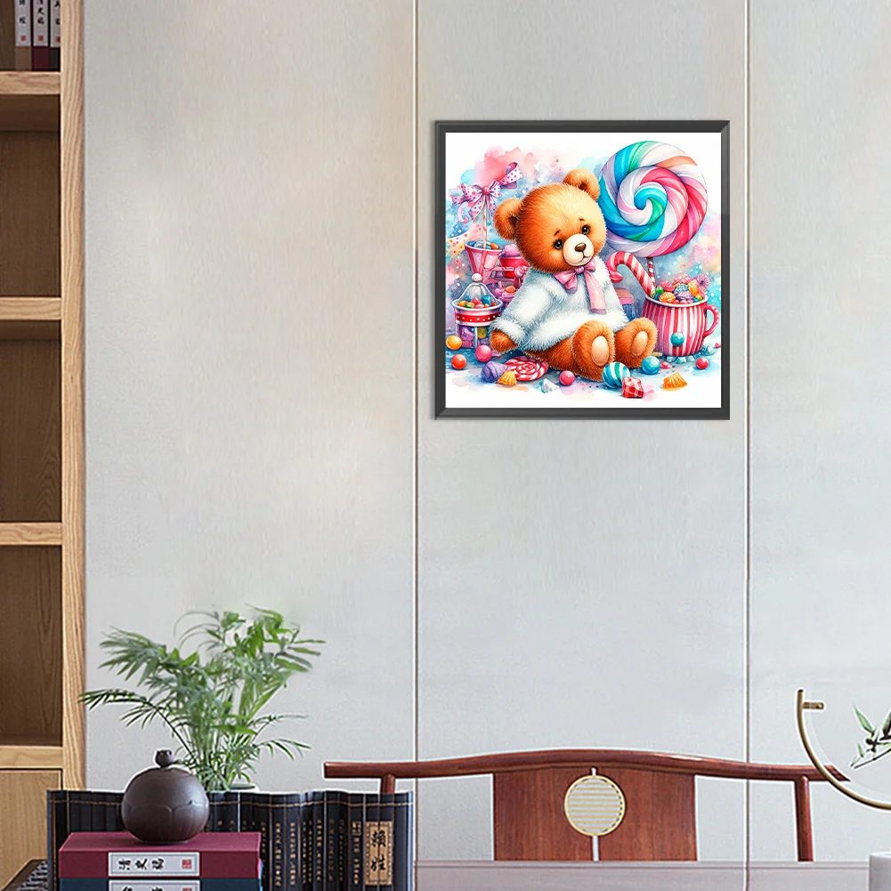 Diamond Painting - Full Round Drill - Candy Bear(Canvas|30*30cm)
