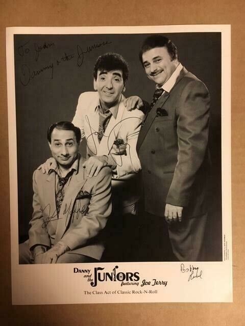 Danny & The Juniors Triple- Signed 8x10 Attractive Photo Poster painting with Auction House COA