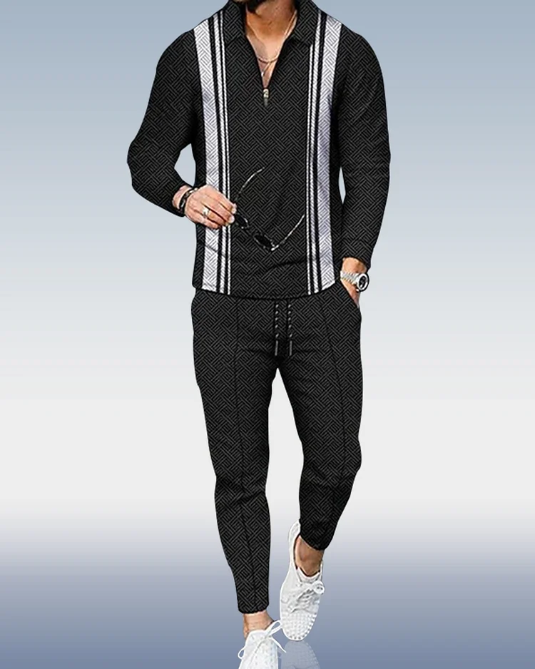Men's Casual Personality Polo Suit 121