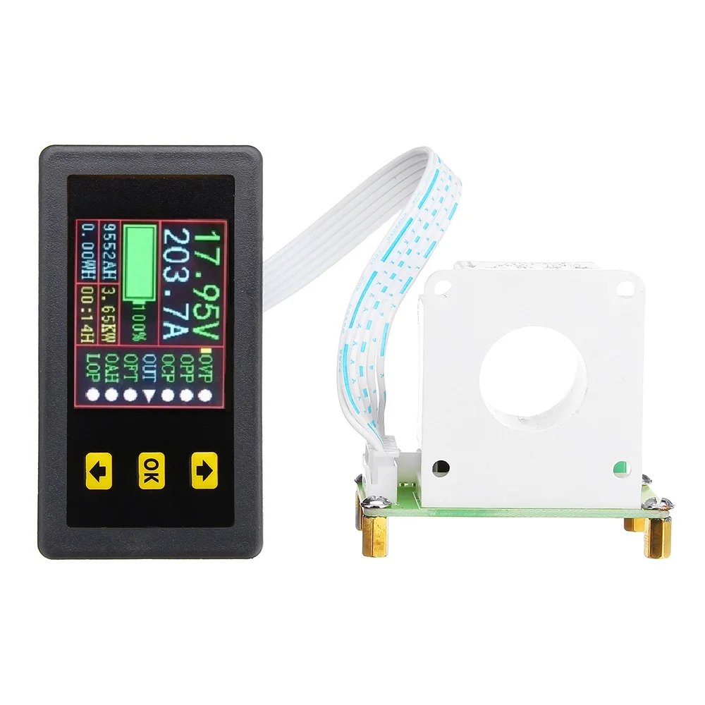 0-50/0-100/0-200/0-300A Hall Battery Coulomb Counter Multifunction Electrical Tester Voltage Current Meter Panel Meter