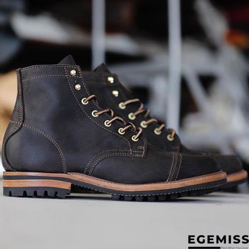 Cow Split Leather Men Boots Comfortable Boots Men Footwear Rubber Ankle Boots Men's Shoes | EGEMISS