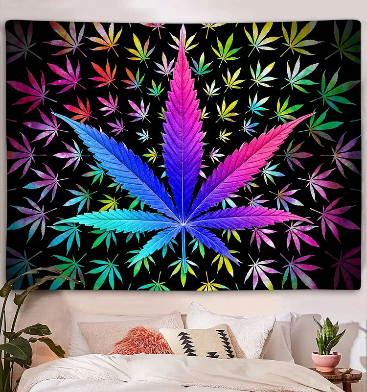 Colorful Weed - Printed Tapestry