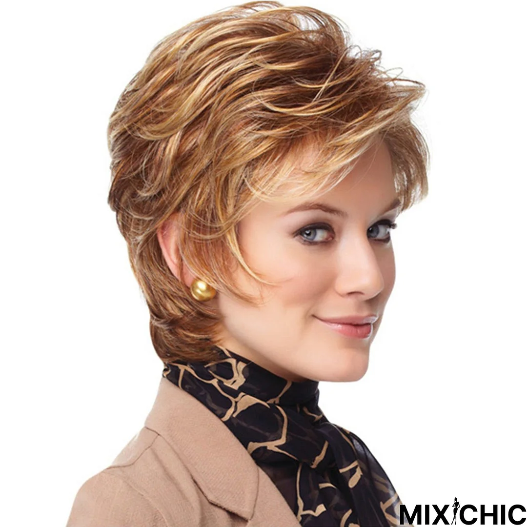 Wig Explosions Fashion Short Hair Cover Ladies Short Curly Hair Chemical Fiber Headgear