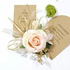 10PCS Wedding Catering Bridal Groom Guests Champagne Red Corsage Wrist Artificial Flower Bouquets