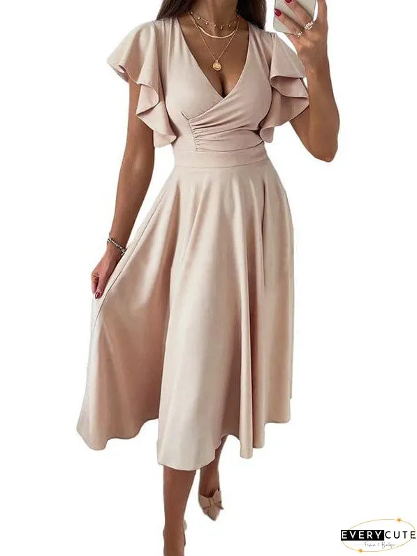 Party Dress with Flutter Sleeves