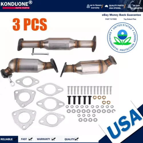 Dronehint 3 Set Catalytic Converter Fit 2007-2017 Chevrolet Traverse GMC Acadia 3.6L V6 US (For: GMC) Parts