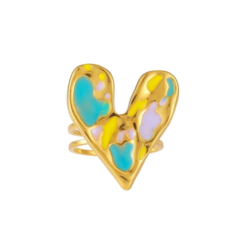 Elegant Minimalist Geometric 304 Stainless Steel Enamel Stainless Steel Rings