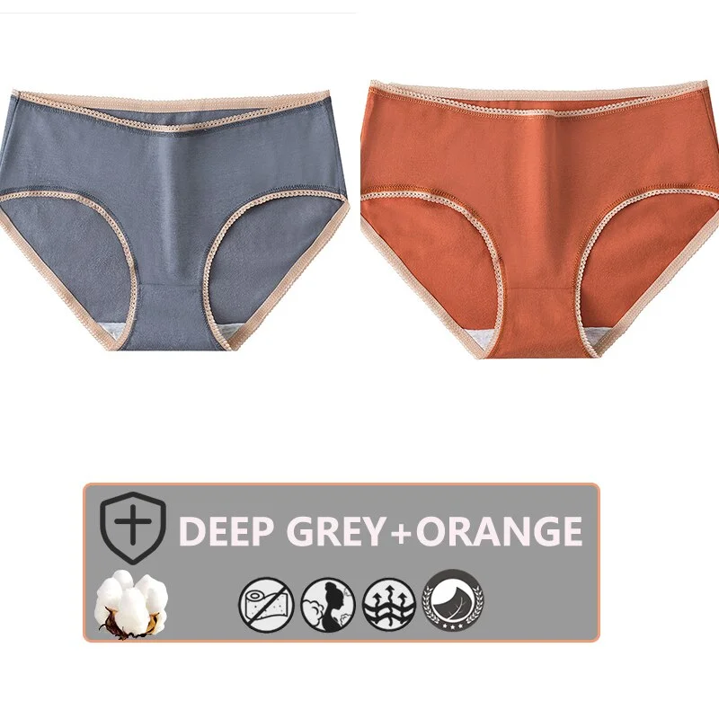 FINETOO 2PCS/Set Cotton Panties Women Sexy Underwear For Girl Lingerie Lady Cute 8 Solid Candy Colors Pantys Woman Female Briefs