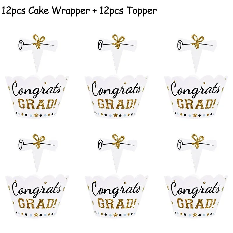 1Set Graduation Balloons Disposable Tableware 2022 Graduation Party Decorations Congrats Grad Paper Garland Banner Class of 2022