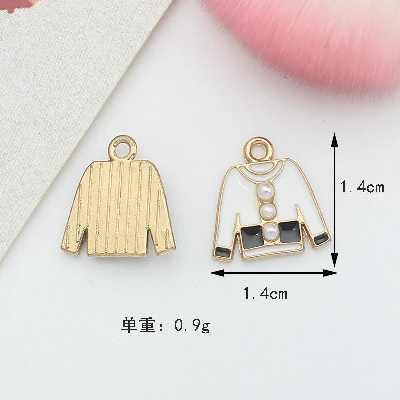 10 PCS/Package 1.5 * 20mm 14 * 14mm 7 * 12mm Alloy Rhinestones Pearl Number Heart Shape Bow Knot Polished Pendant