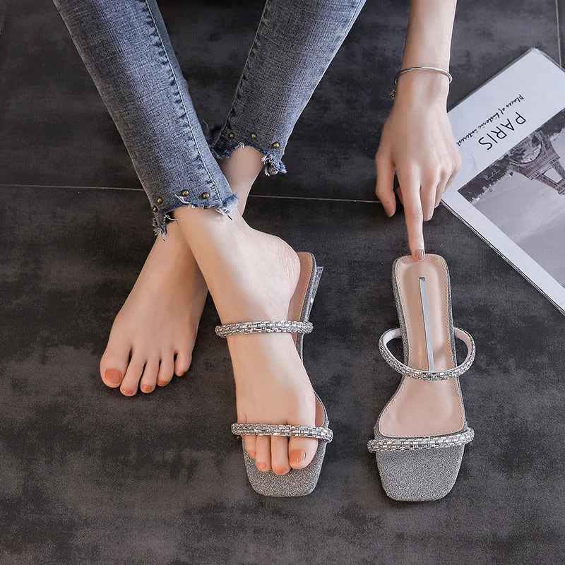  2022 Women Sandals Luxury Slipper Platform Chunky Heel Summer Fairy Open Toe Low Cut Designer Shoe