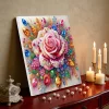 (Pre-Framed)Rose Flower -Special Shape Diamond Painting Kit(25x25cm)