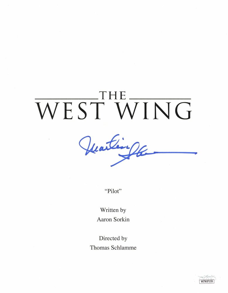 Martin Sheen Signed The West Wing TV Script Cover Autographed