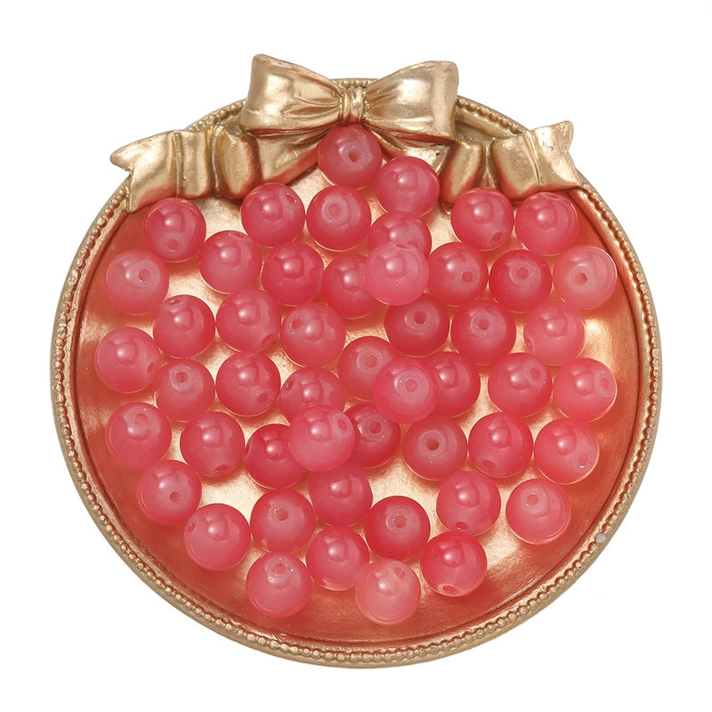 50 PCS/Package Diameter 10mm Diameter 4mm Diameter 8mm Glass Solid Color Jewelry Accessories