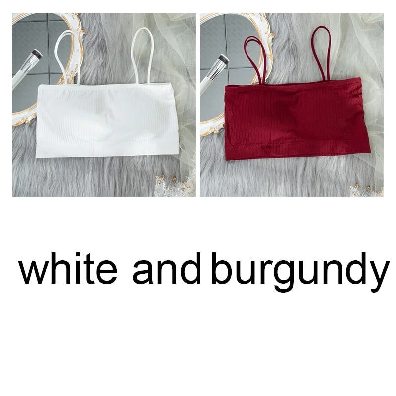 Women's Tube Top Invisible Bra Sexy Bandeau Strapless Top Underwear Streetwear Crop Top Seamless Sexy Lingerie Tops 1/2Pcs