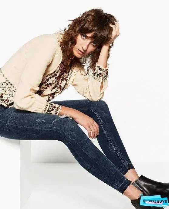 Embroidery Long Sleeve Casual T Shirt Blouse