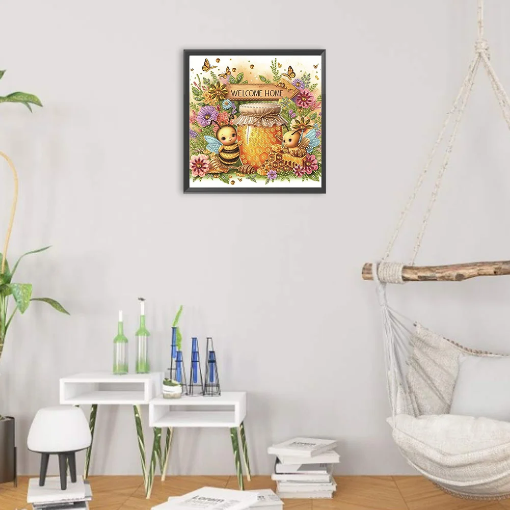 Diamond Painting - Partial Special Shaped Drill - Bee(Canvas|30*30cm)