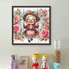 (Multi Style)Happy Old Lady On Swing-Full Embroidery 3 Strands 11CT Stamped Cross Stitch-45*45CM